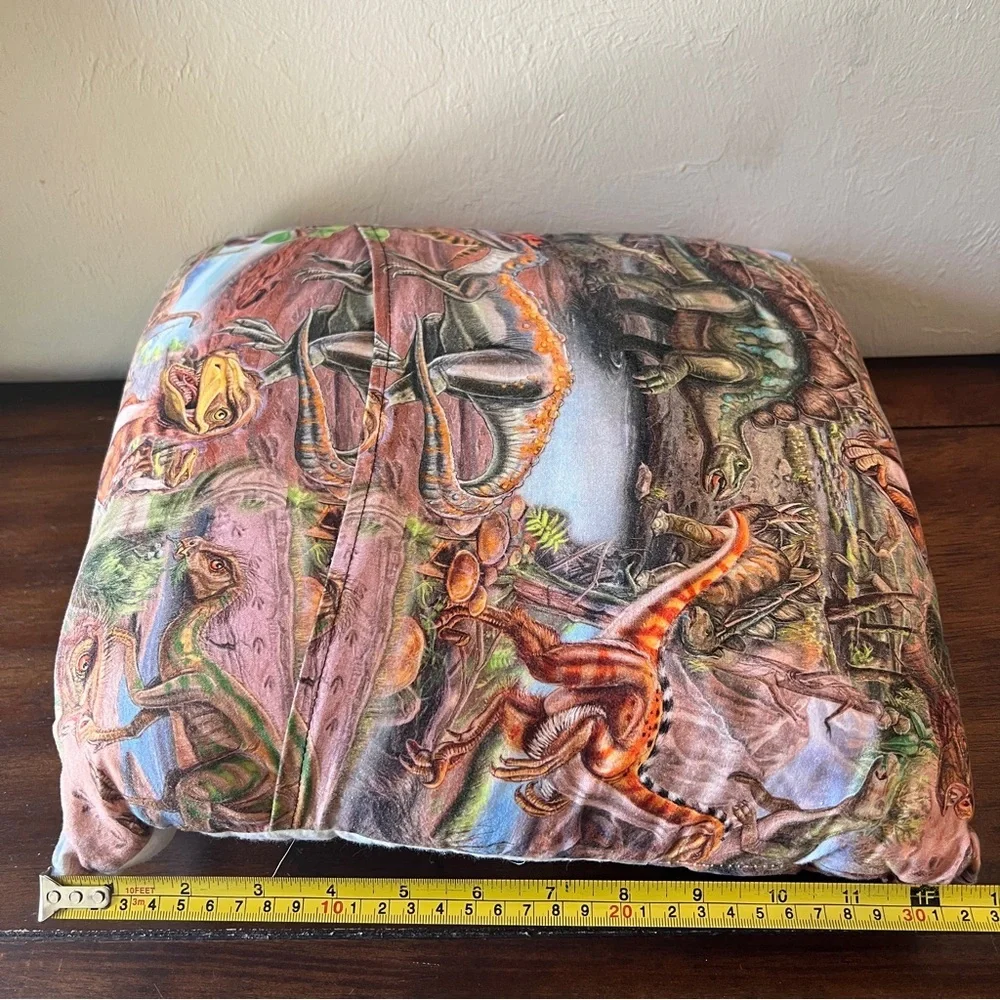 Lets Read Dinosaur Pillow Decorative Kids Decor Throw Accent Embroidered 13
